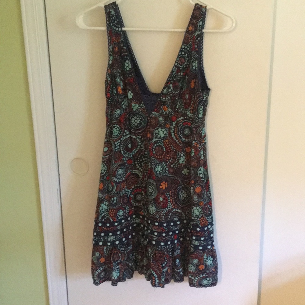 Free People Printed Deep V Dress - Picture 2 of 5